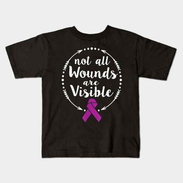 Not All Wounds Visible Domestic Violence Survivor Kids T-Shirt by jordanfaulkner02